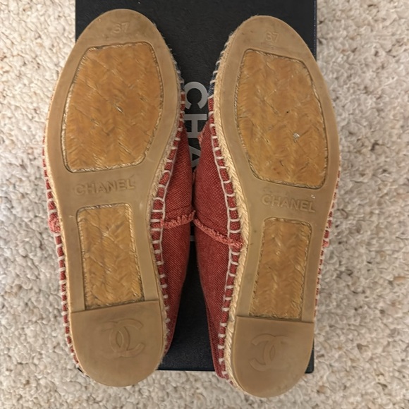 Authentic Chanel size 37 Red and blue denim espadrilles - Picture 3 of 8